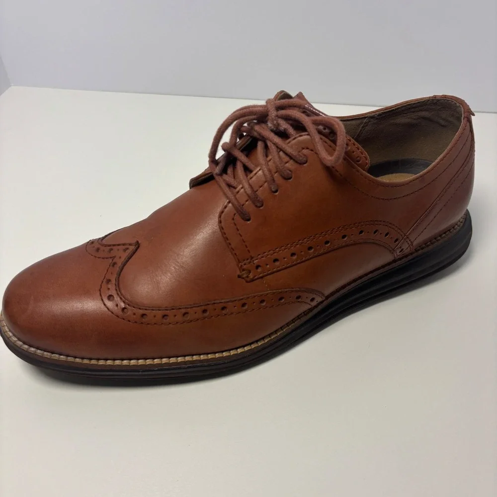 Cole Haan Original Grand Mens‎ 11M Wingtip Oxford  Brown Leather C26472